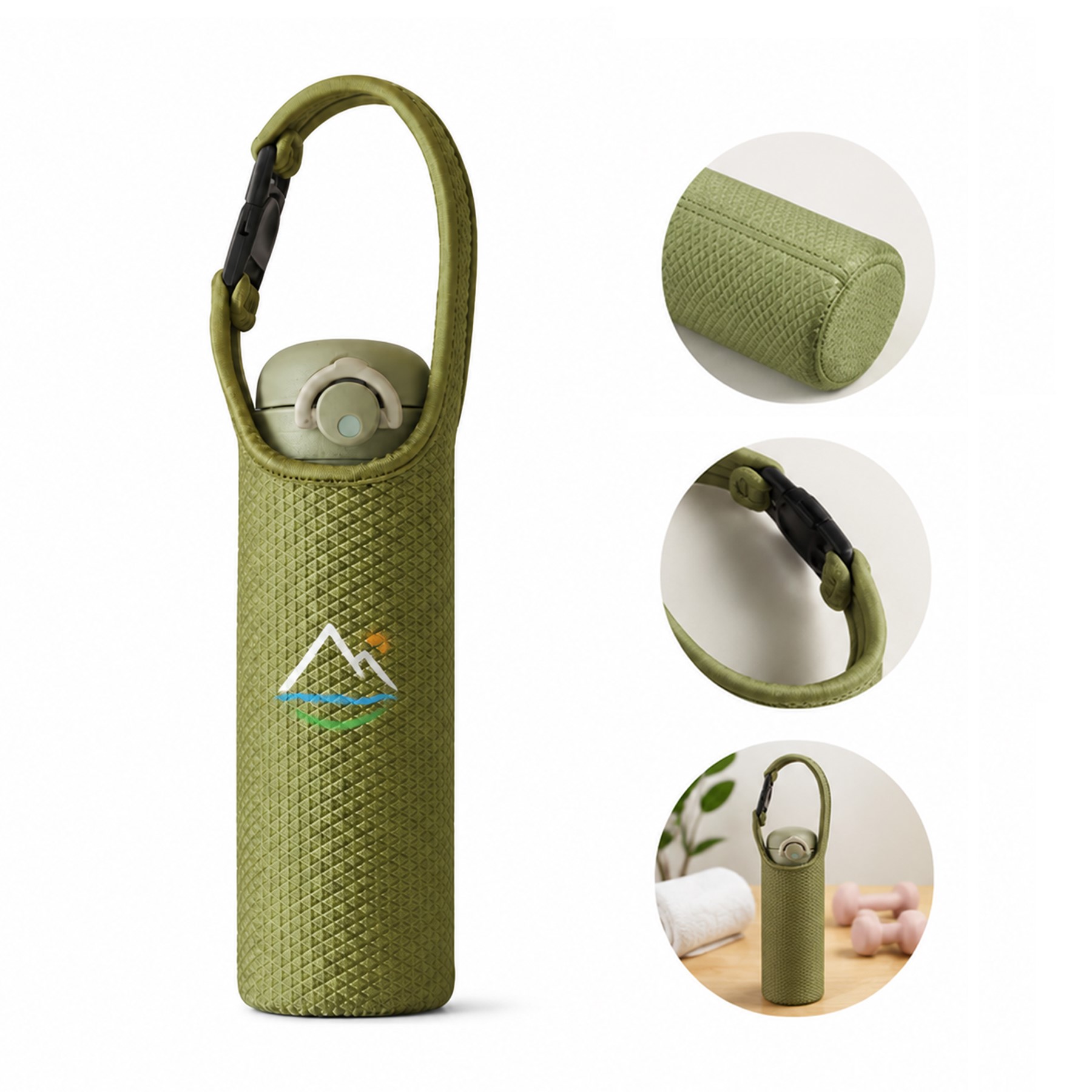 Neoprene Bottle Sleeve With Clip Handle