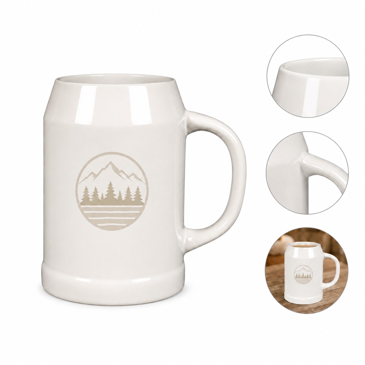Handled 18 Oz Ceramic Beer Mug