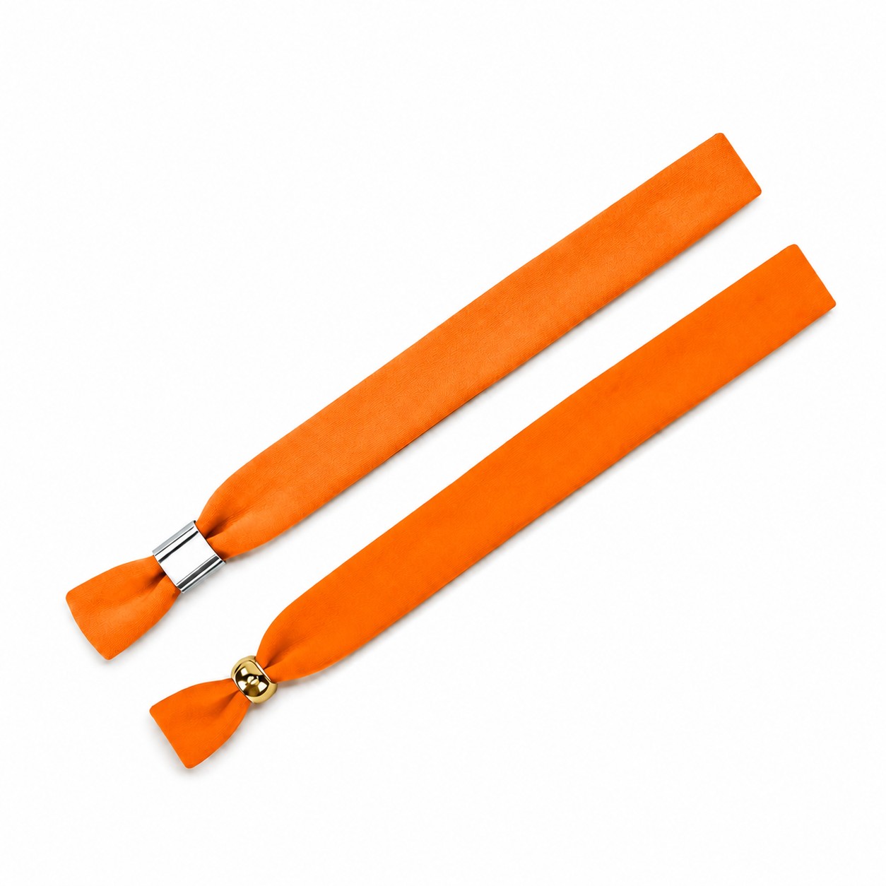 Polyester Wristband With Two-Way Metal Lock — Orange