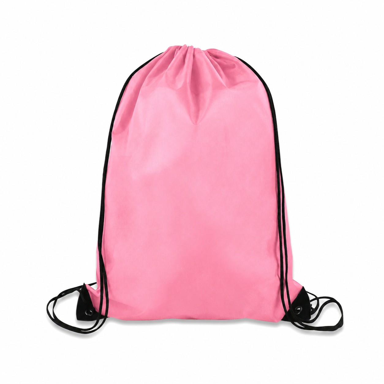 Metal Grommets 210D Polyester Drawstring Bag — Pink