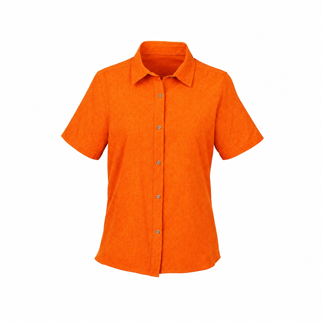 Collared Cotton Workwear Shirt — Orange