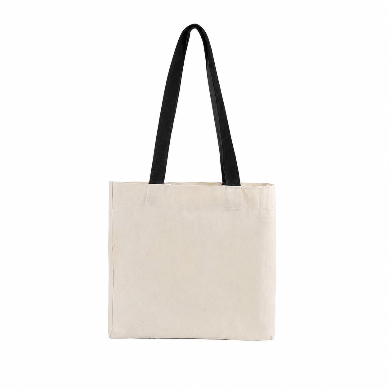 Cotton Adjustable Strap Tote Bag — Black