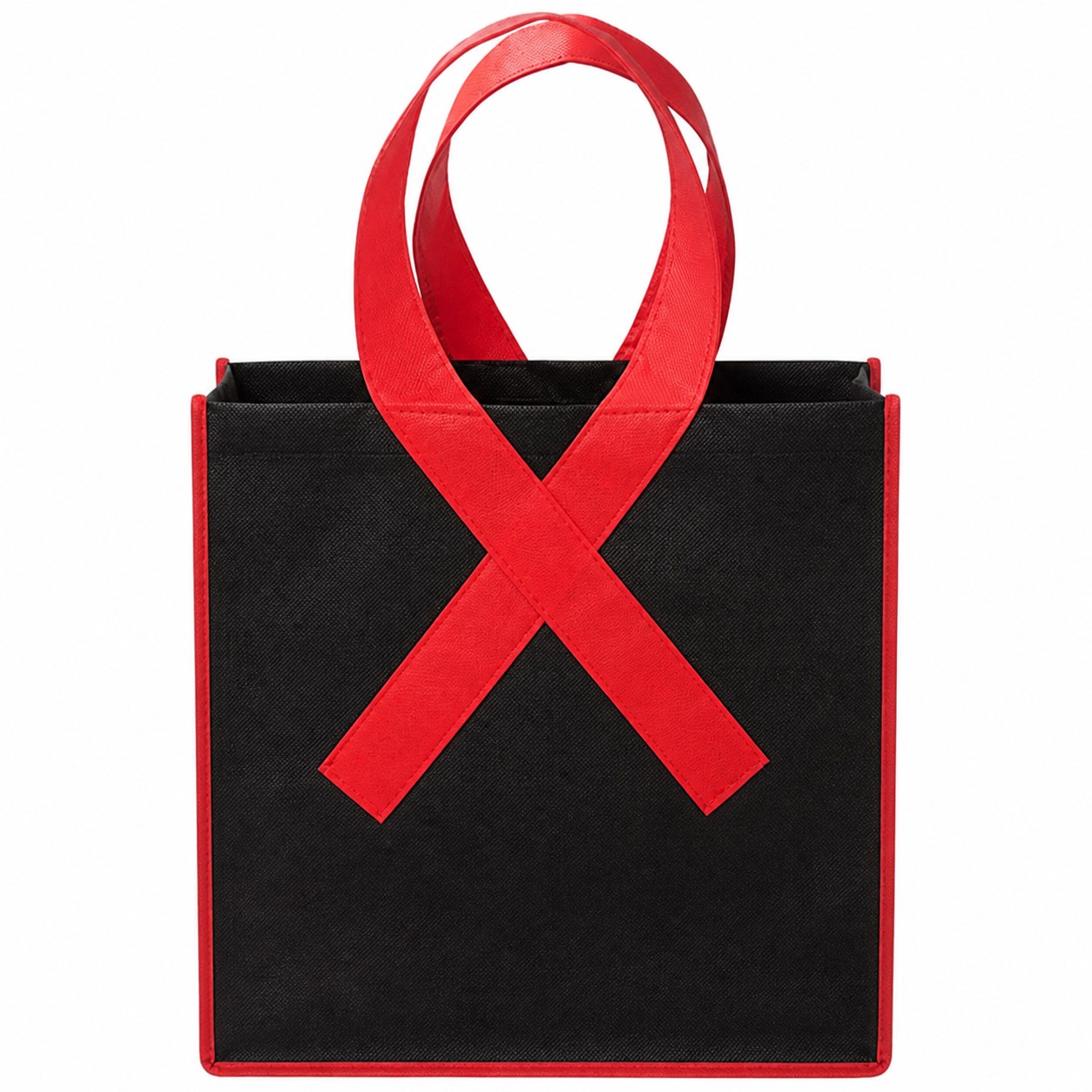 Ribbon Handle Polyester Awareness Tote — view 2