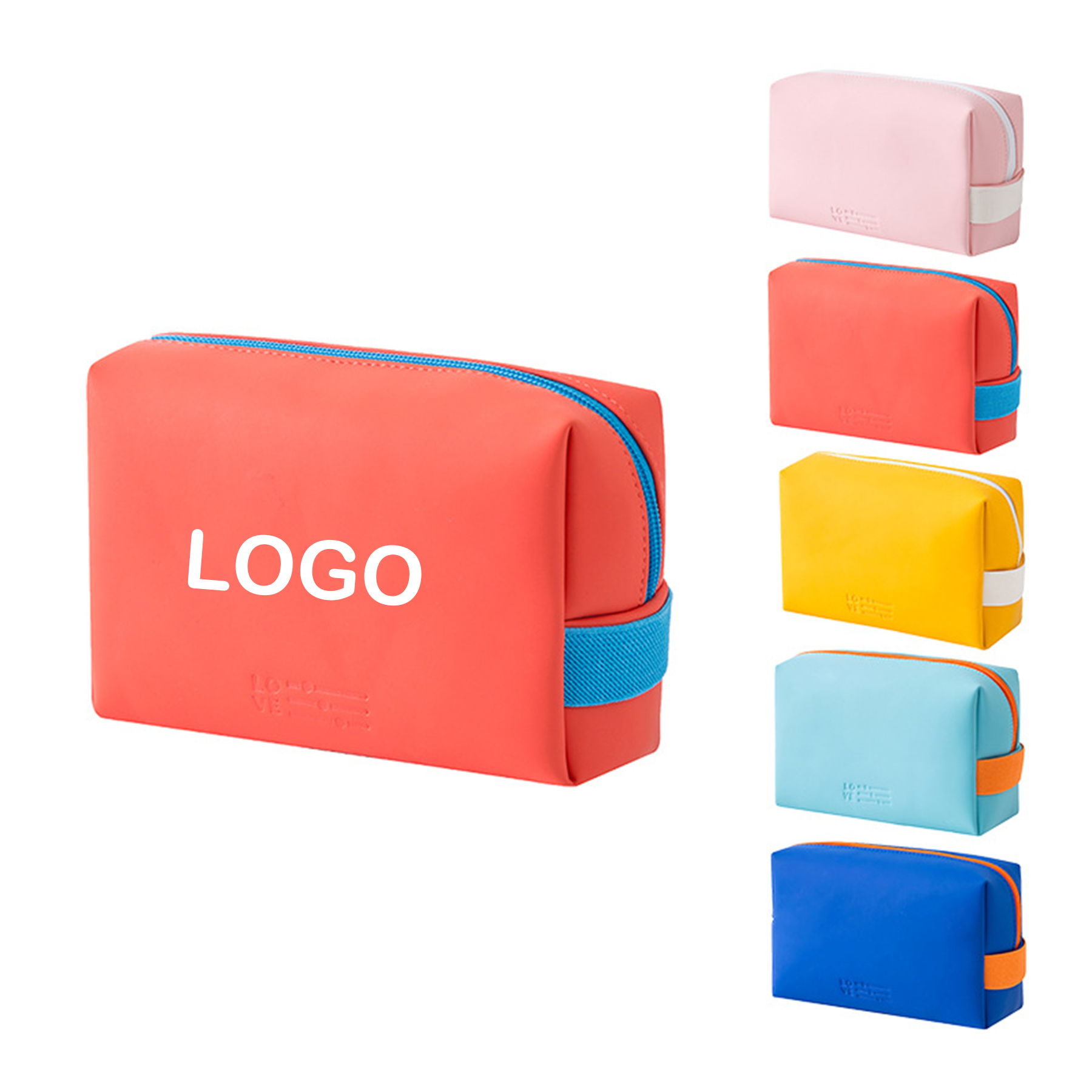 PU Leather Zippered Makeup Bag