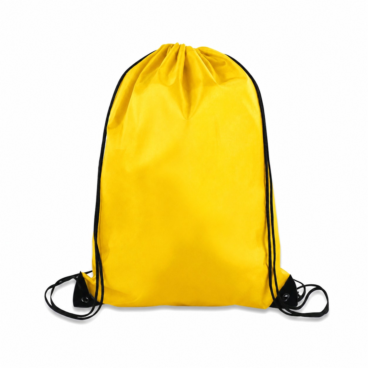Large 210D Polyester Drawstring Backpack — Yellow