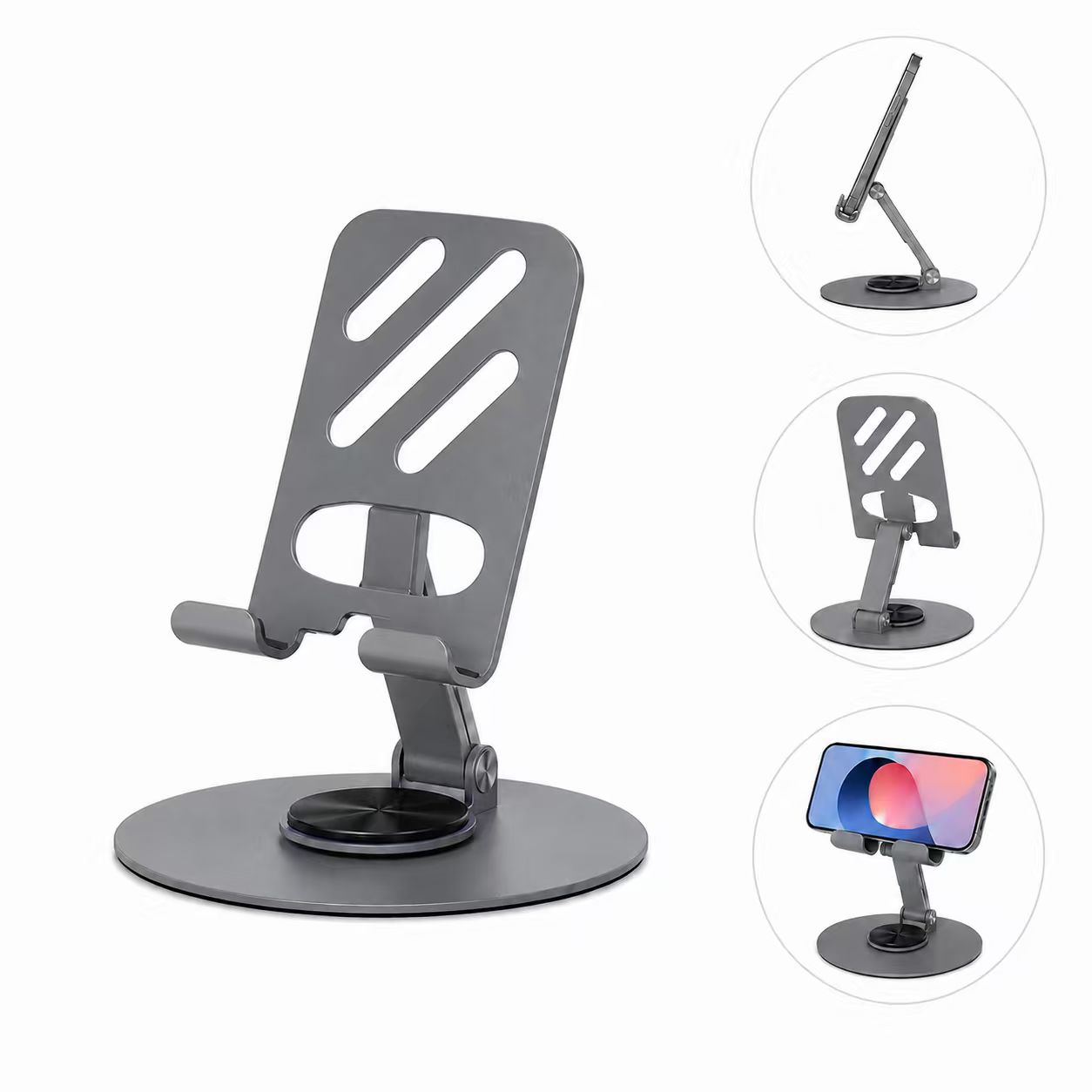 Rotating Aluminum Alloy Desktop Phone Stand