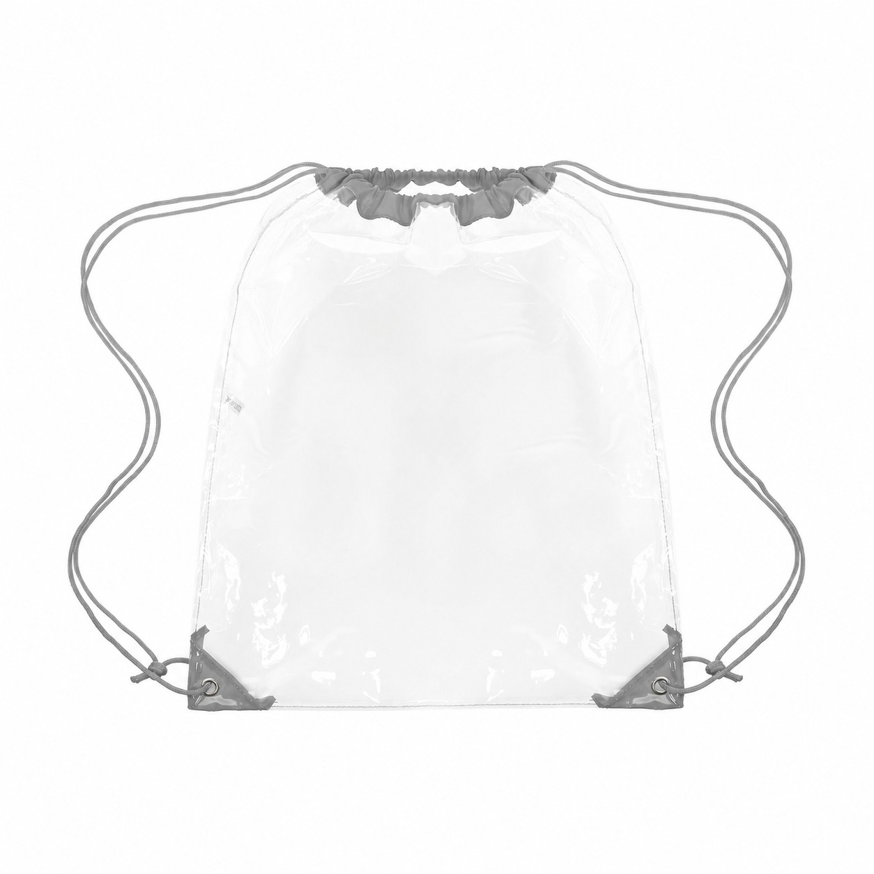 Clear PVC Drawstring Bag — White