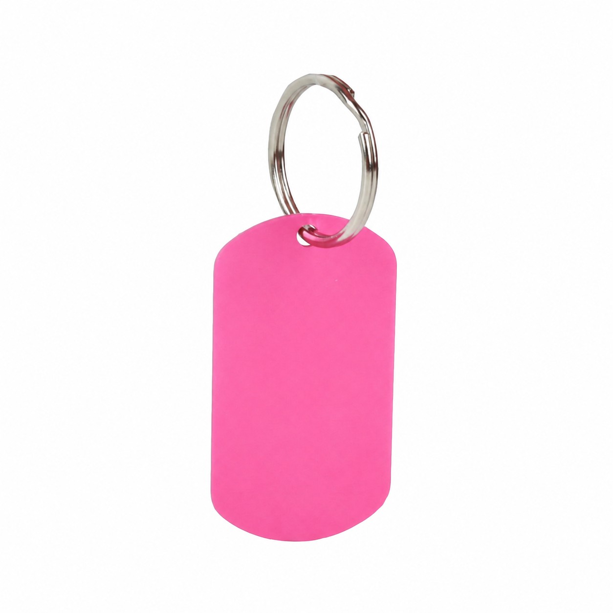 Aluminum Dog Tag Keychain — Pink