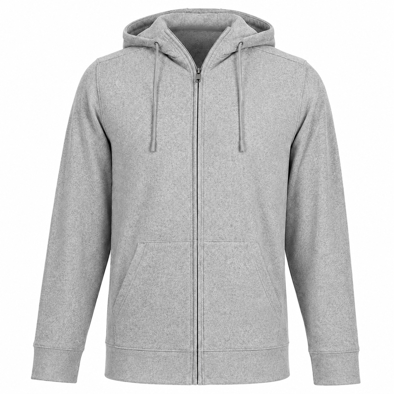 Polyester Spandex Full Zip Hoodie — Gray