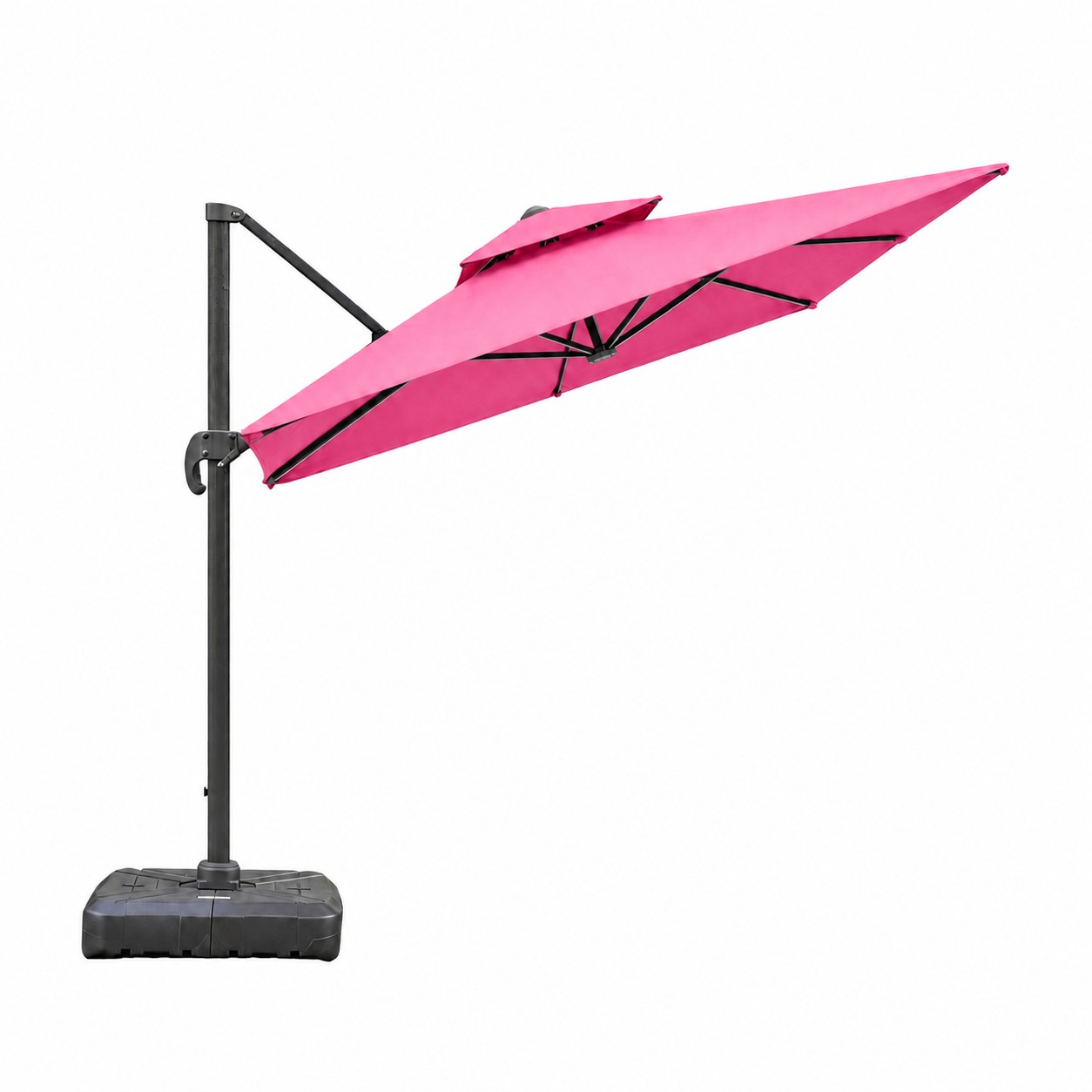 Square Cantilever Patio Umbrella — Pink