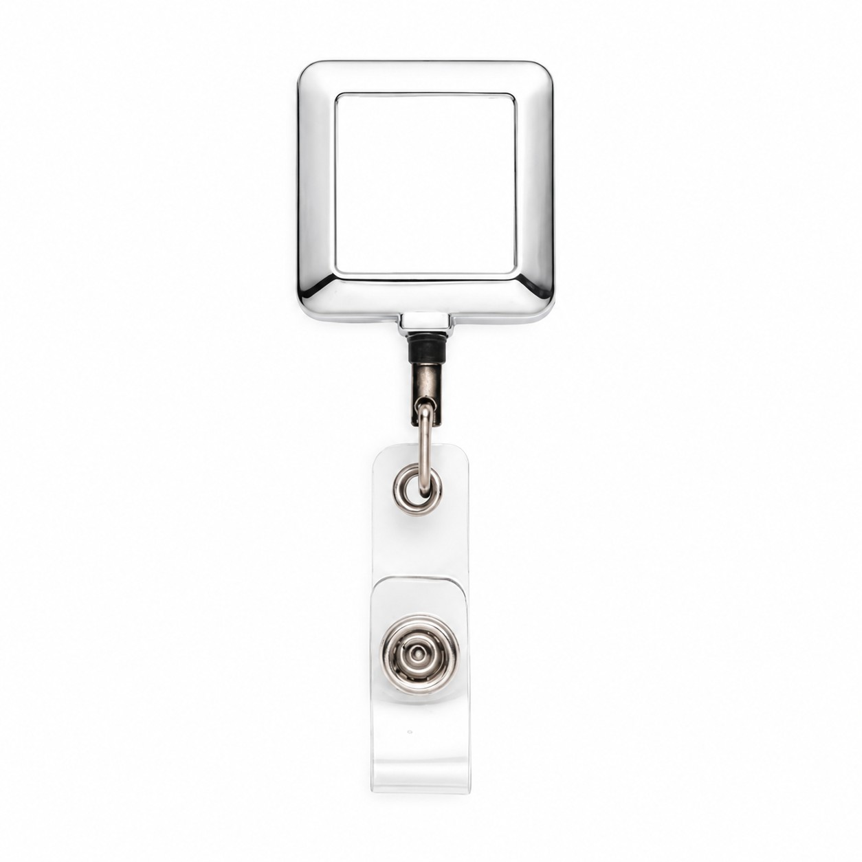 Square Zinc Alloy Badge Reel With Belt Clip — view 2