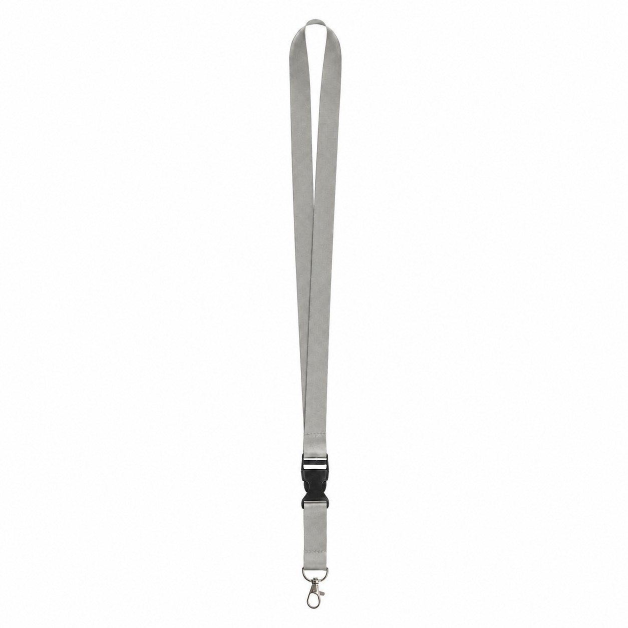Polyester Badge Lanyard With Attachment Options — Nickel Silver
