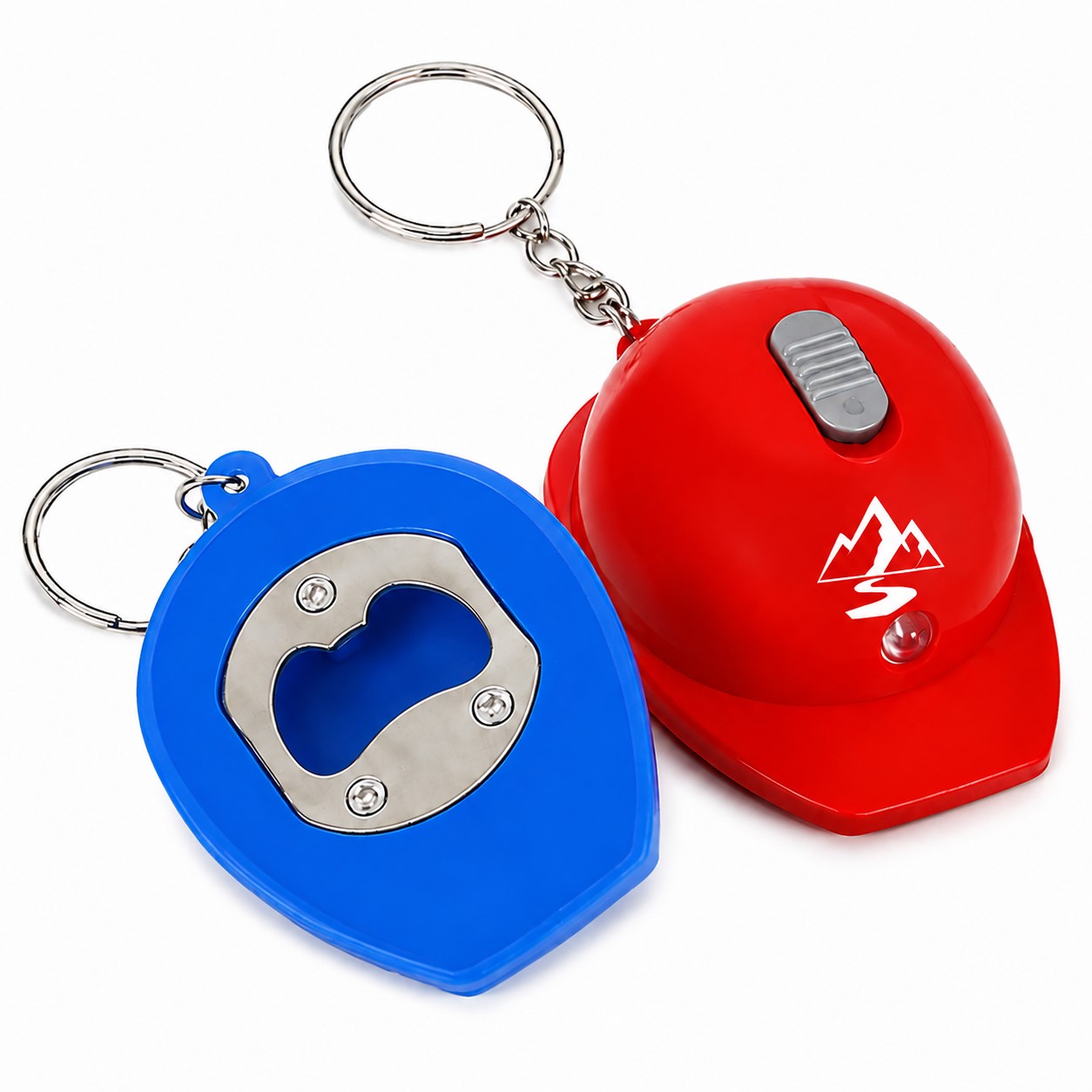 Helmet LED Light Bottle Opener Keychain