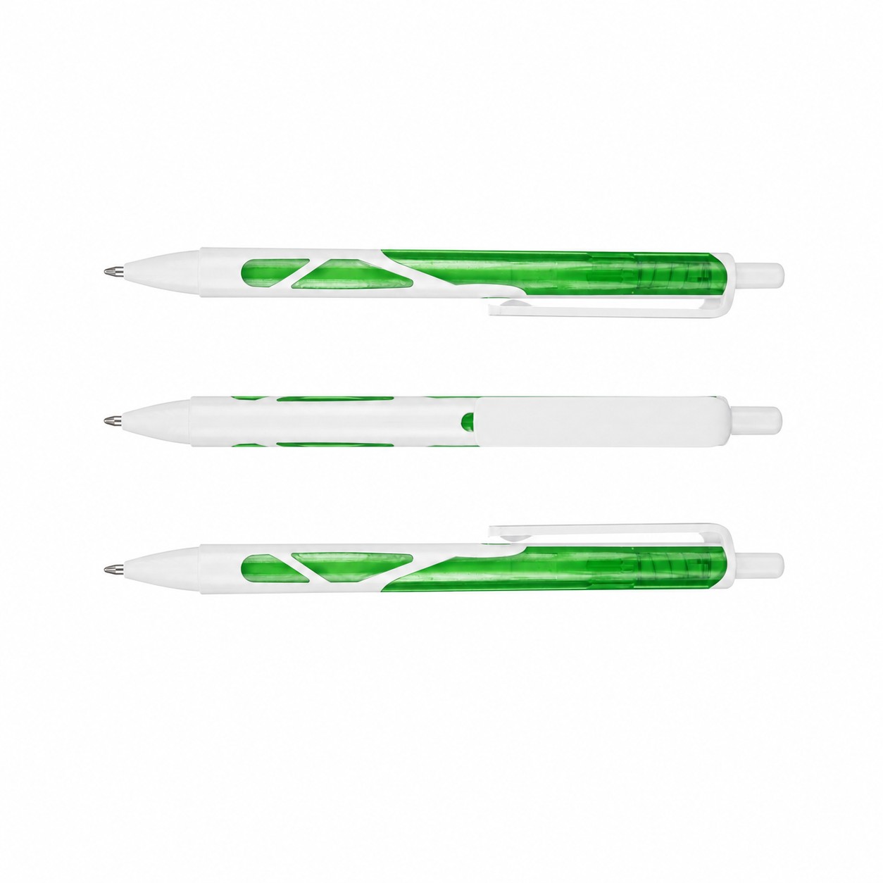 Translucent Barrel Retractable Ballpoint Pen — Green