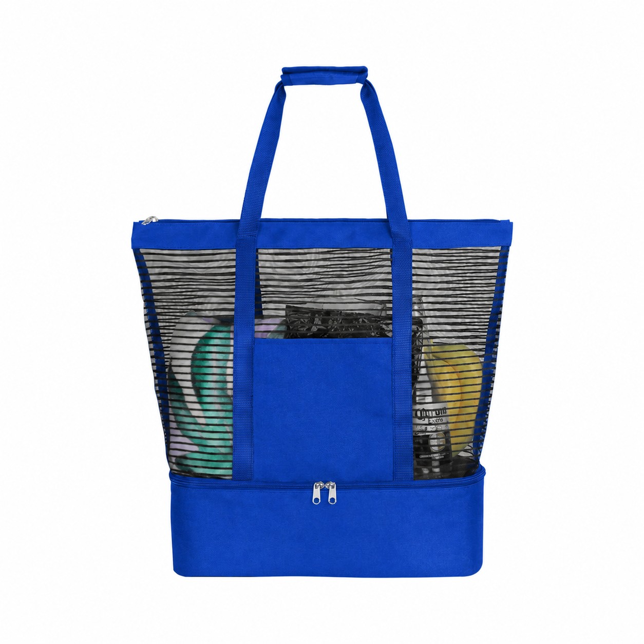 600D Mesh Beach Cooler Tote — Royal Blue