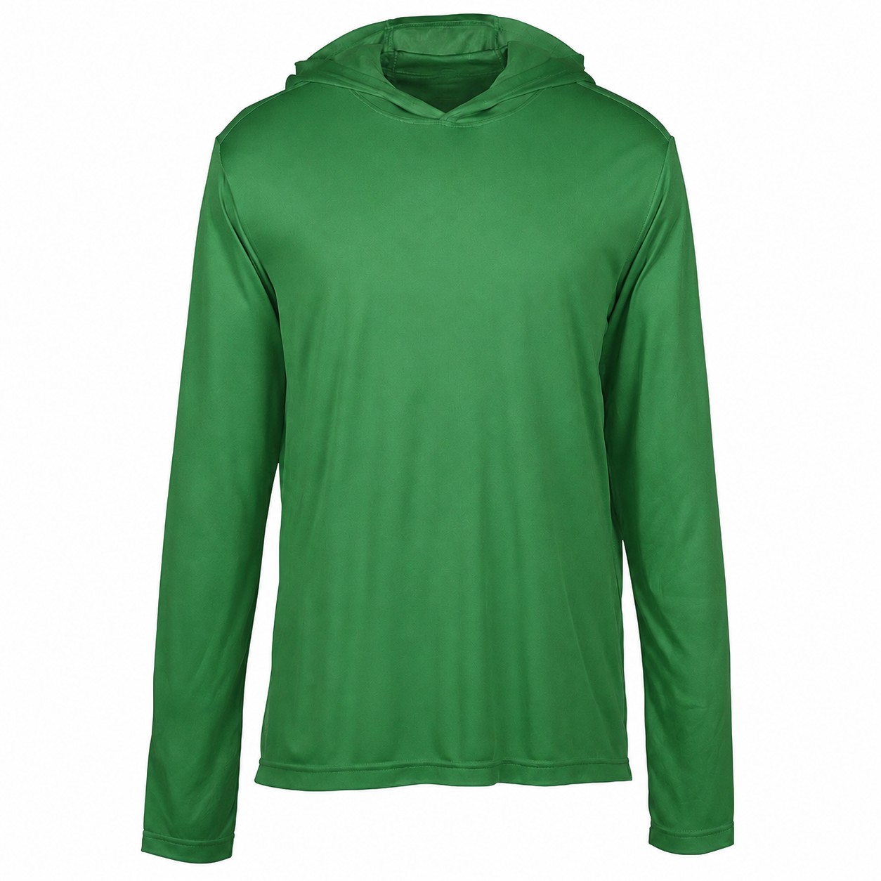 Polyester Hooded Long Sleeve Shirt — Green
