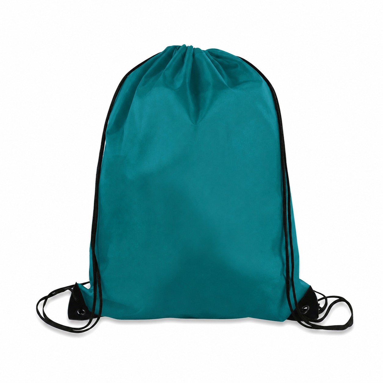 210D Polyester Drawstring Bag — Teal Blue
