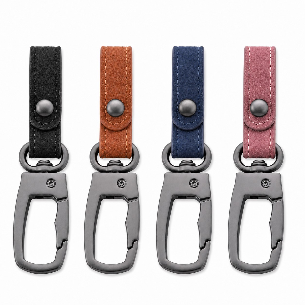 Tumbled Leather Quick Release Keychain