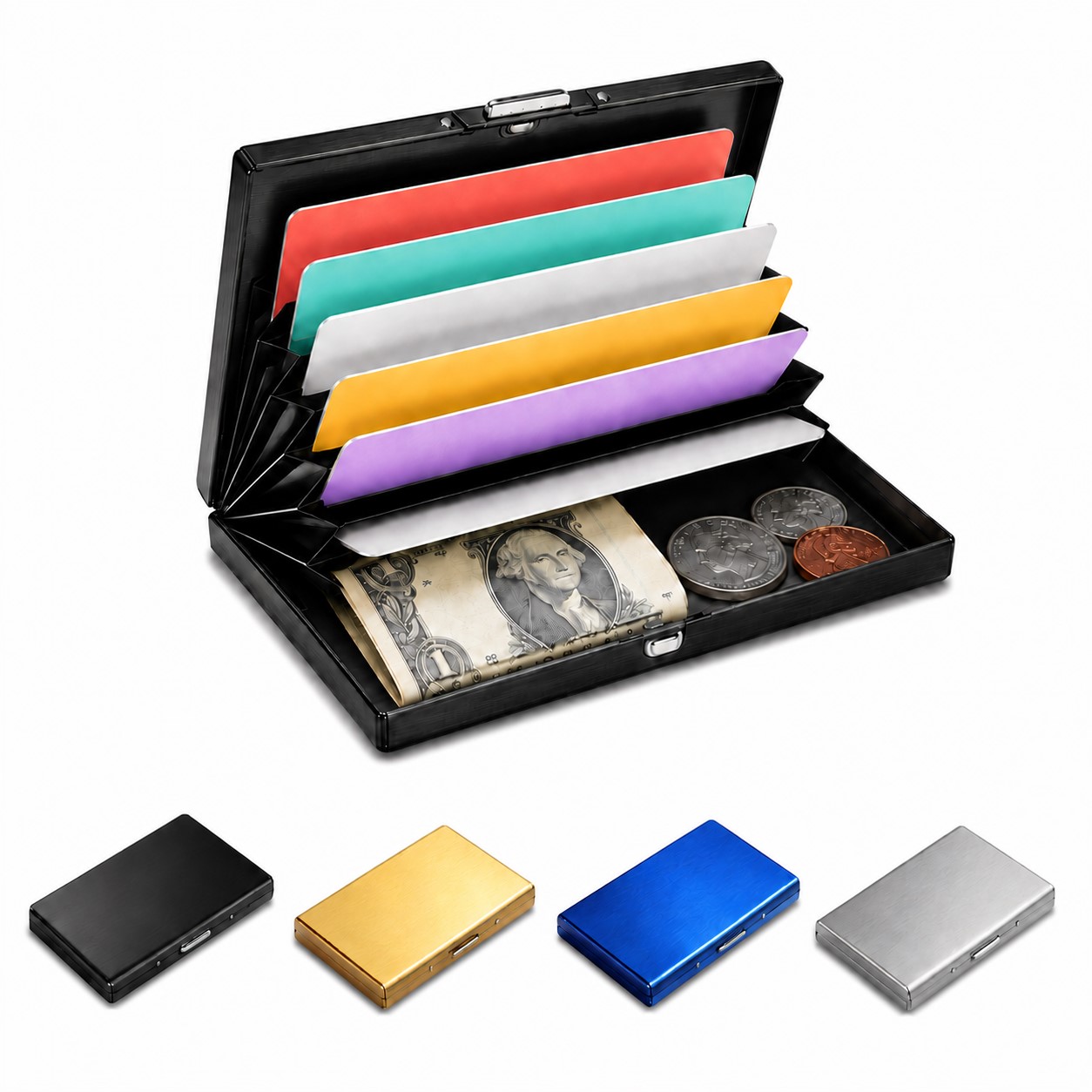Stainless Steel Six Slot Card Wallet