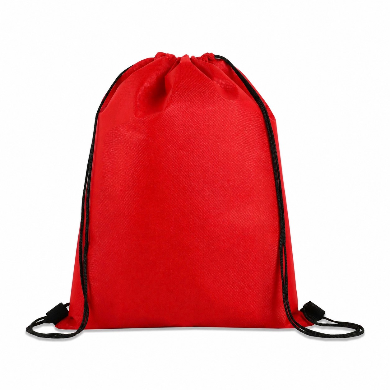 Large Non-Woven Drawstring Cinch Backpack — Red