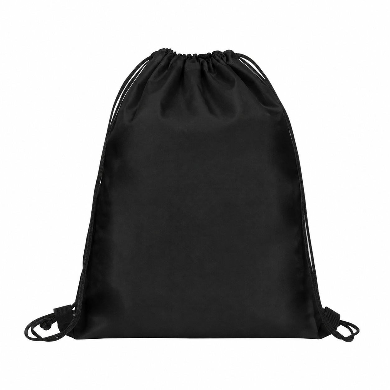 Lightweight 190T Polyester Drawstring Backpack — Black