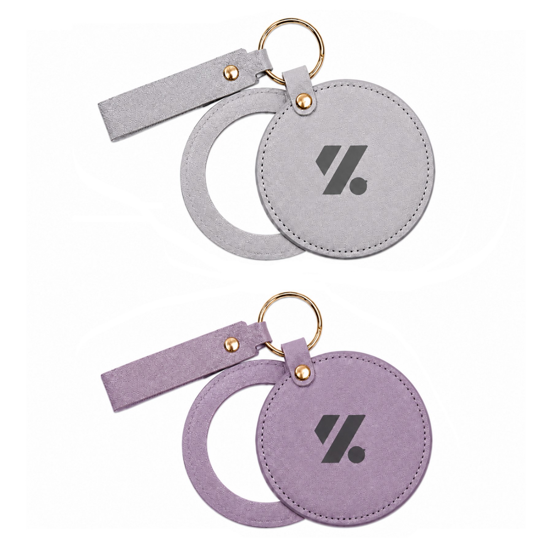 Round PU Folding Pocket Mirror