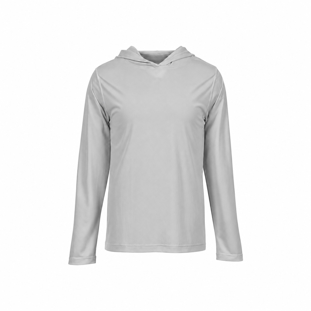 Polyester Long Sleeve Hooded Training Shirt — Silver