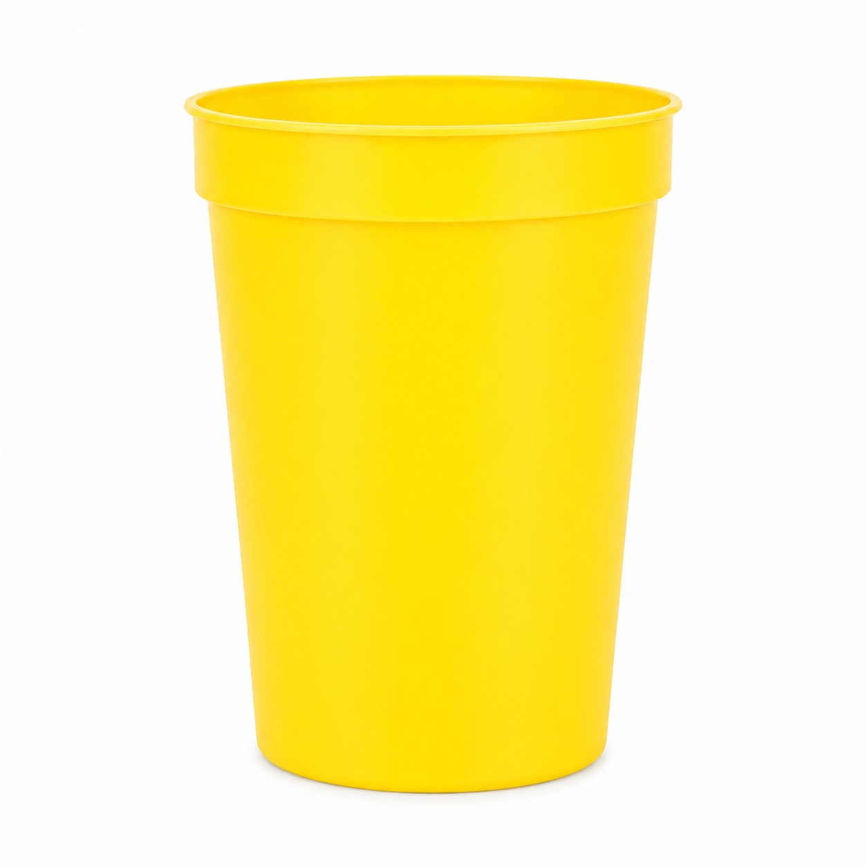 16 Oz Square Plastic Stadium Cup — Yellow