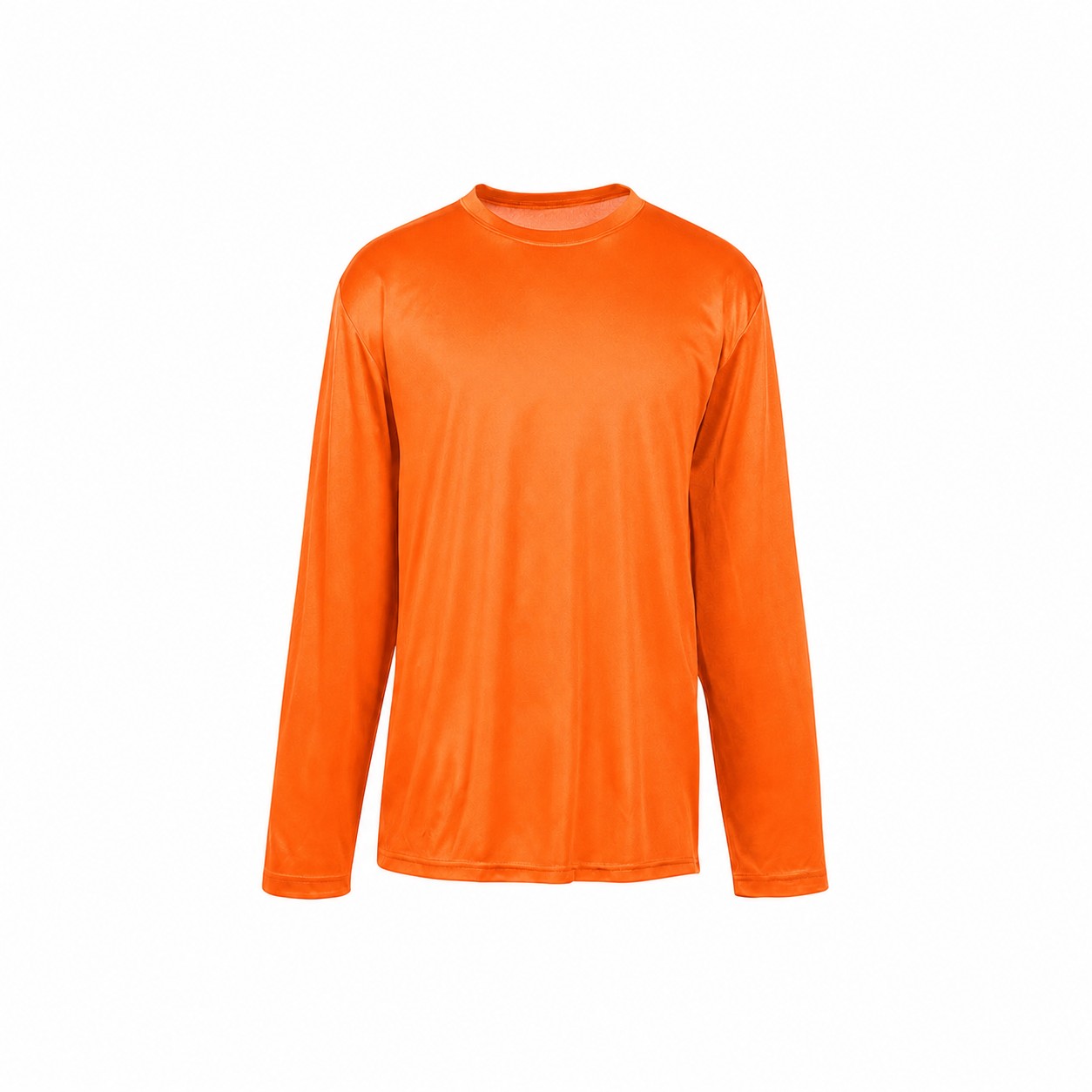 Men's Polyester Long Sleeve Performance Shirt — Orange