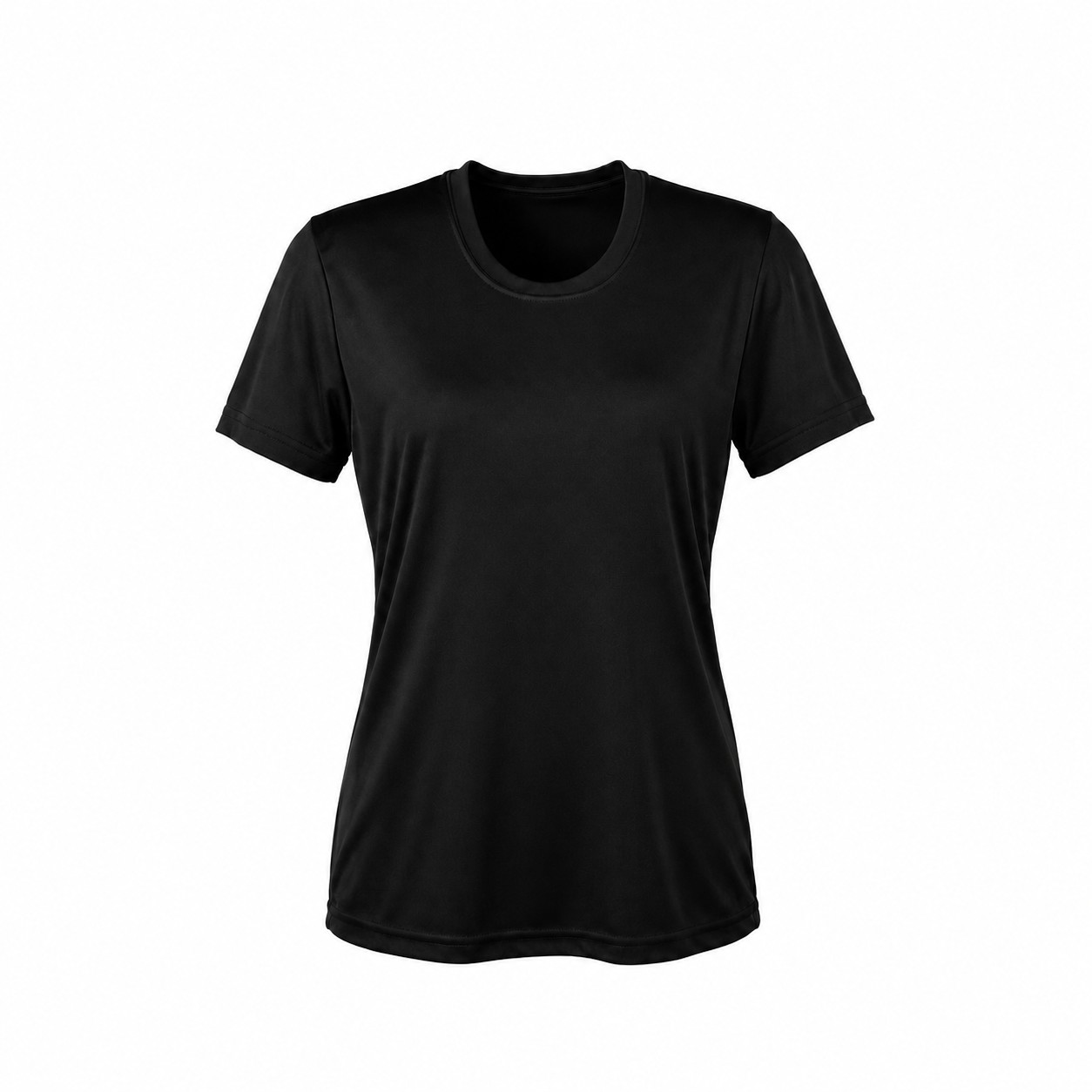 Ladies Polyester Athletic T-Shirt — Black