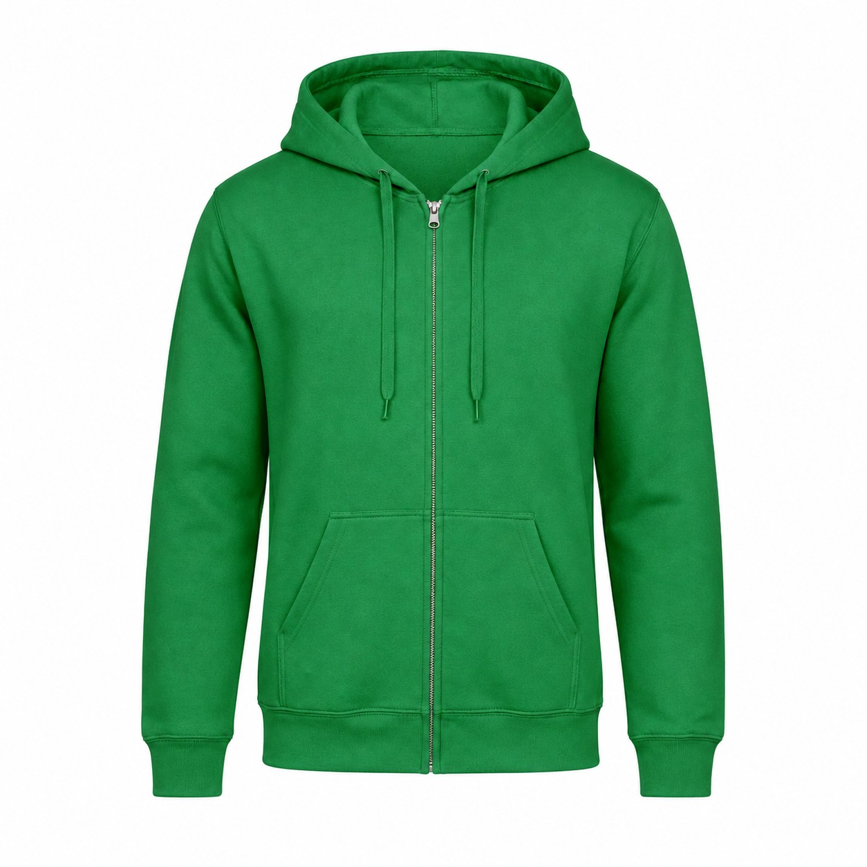 Soft Full Zip Fleece Hoodie — Green