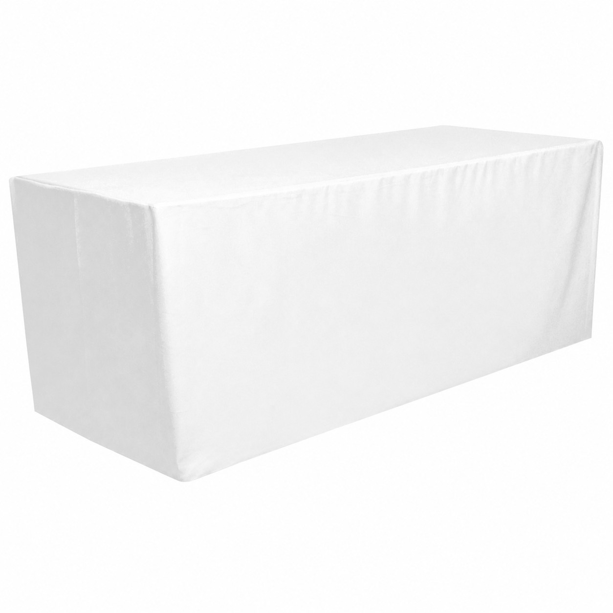 6-Foot Fitted Polyester Table Cover — Clear White