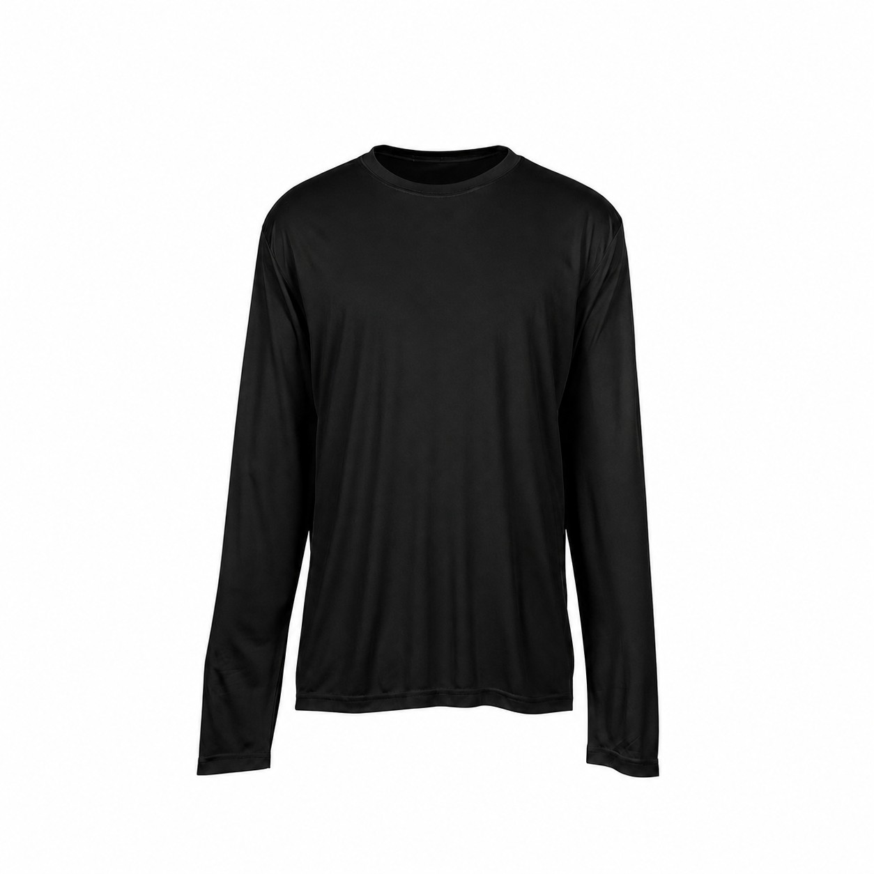 Performance Polyester Long Sleeve Tee — Black