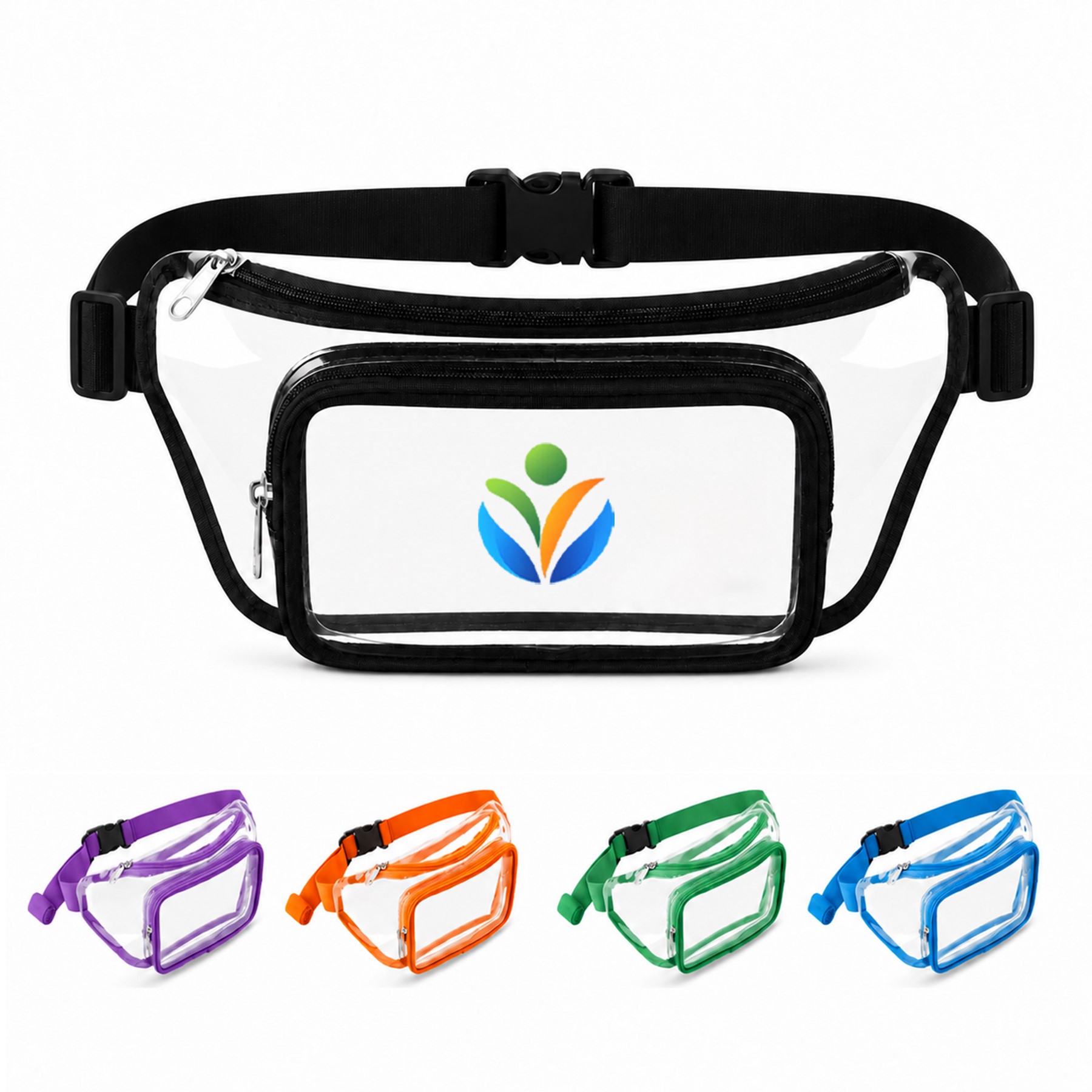 Clear PVC Two Compartment Fanny Pack
