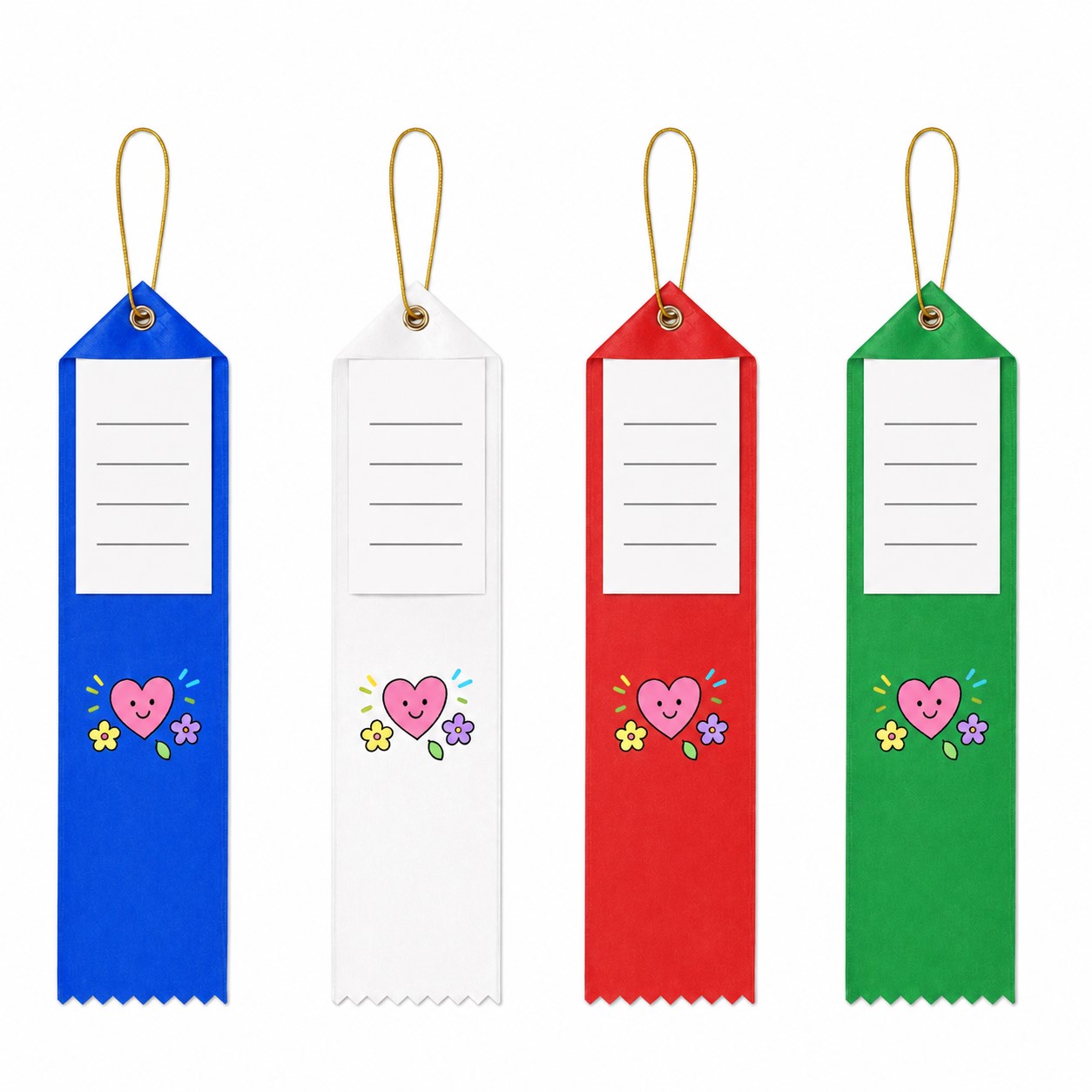 Polyester Award Ribbon Tag With Hanging Cord
