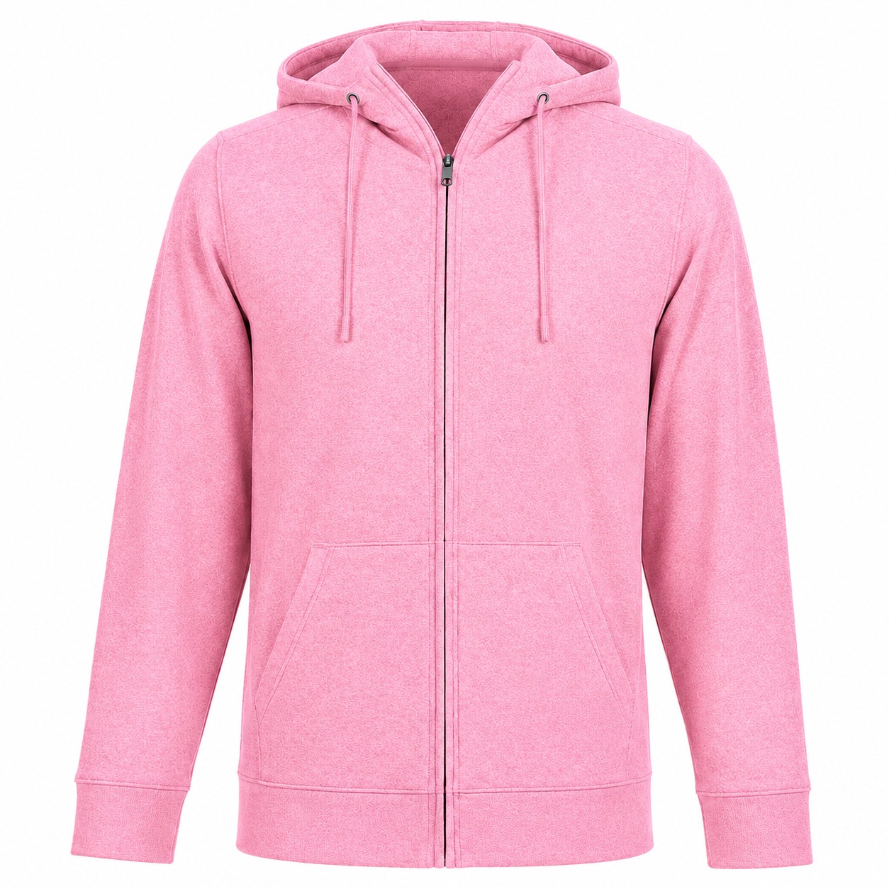 Polyester Spandex Full Zip Hoodie — Pink