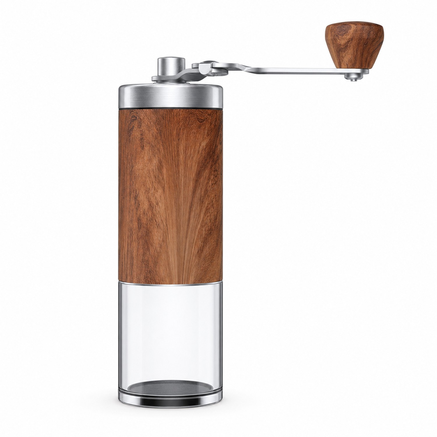Manual Coffee Grinder With Wood Grain Body — view 2