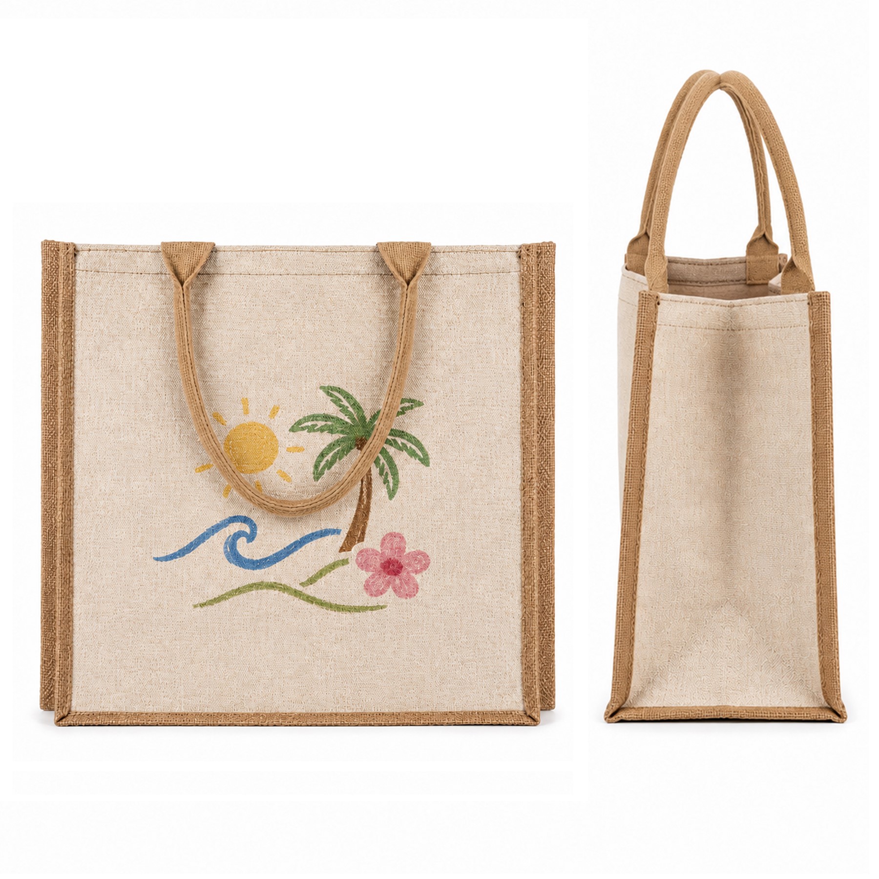 Reinforced Jute Fiber Shopping Tote