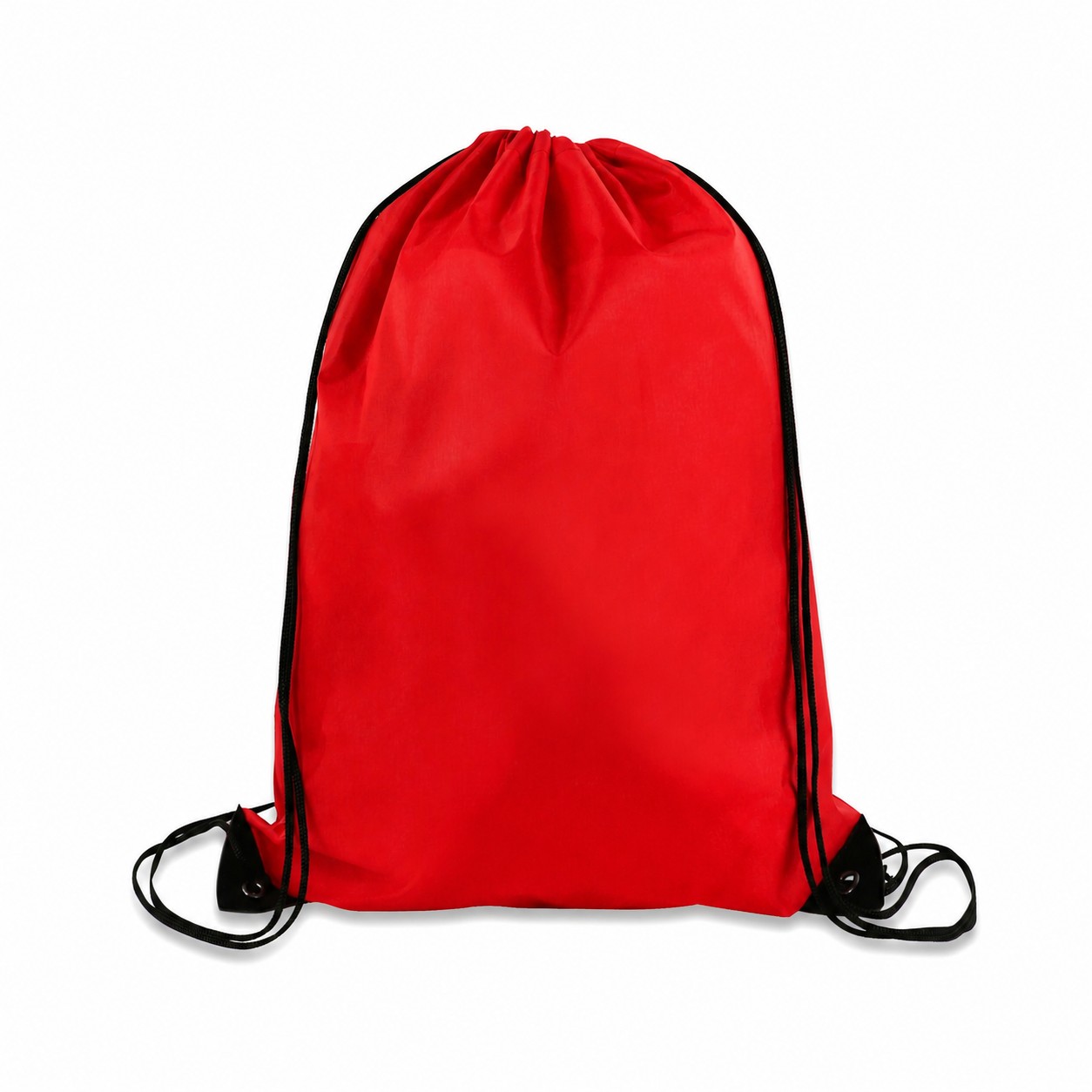 Metal Grommets 210D Polyester Drawstring Bag — Red