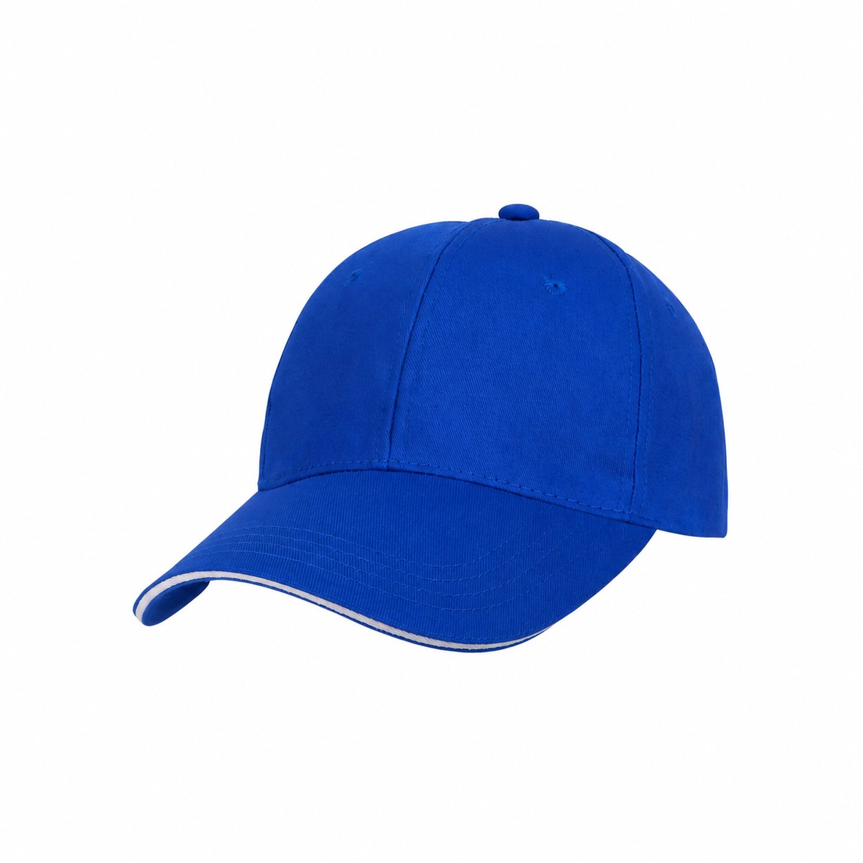 Cotton Twill Front Cap with Ventilation Eyelets — Royal Blue