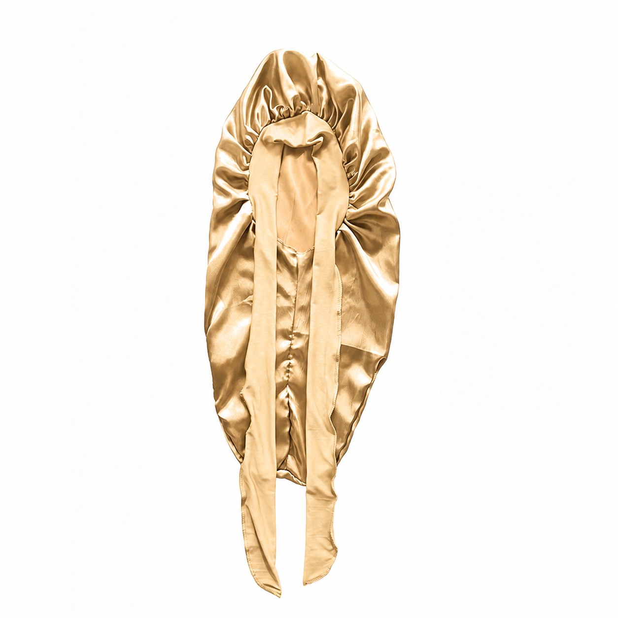 Satin Long Tail Sleep Bonnet — Champagne Gold