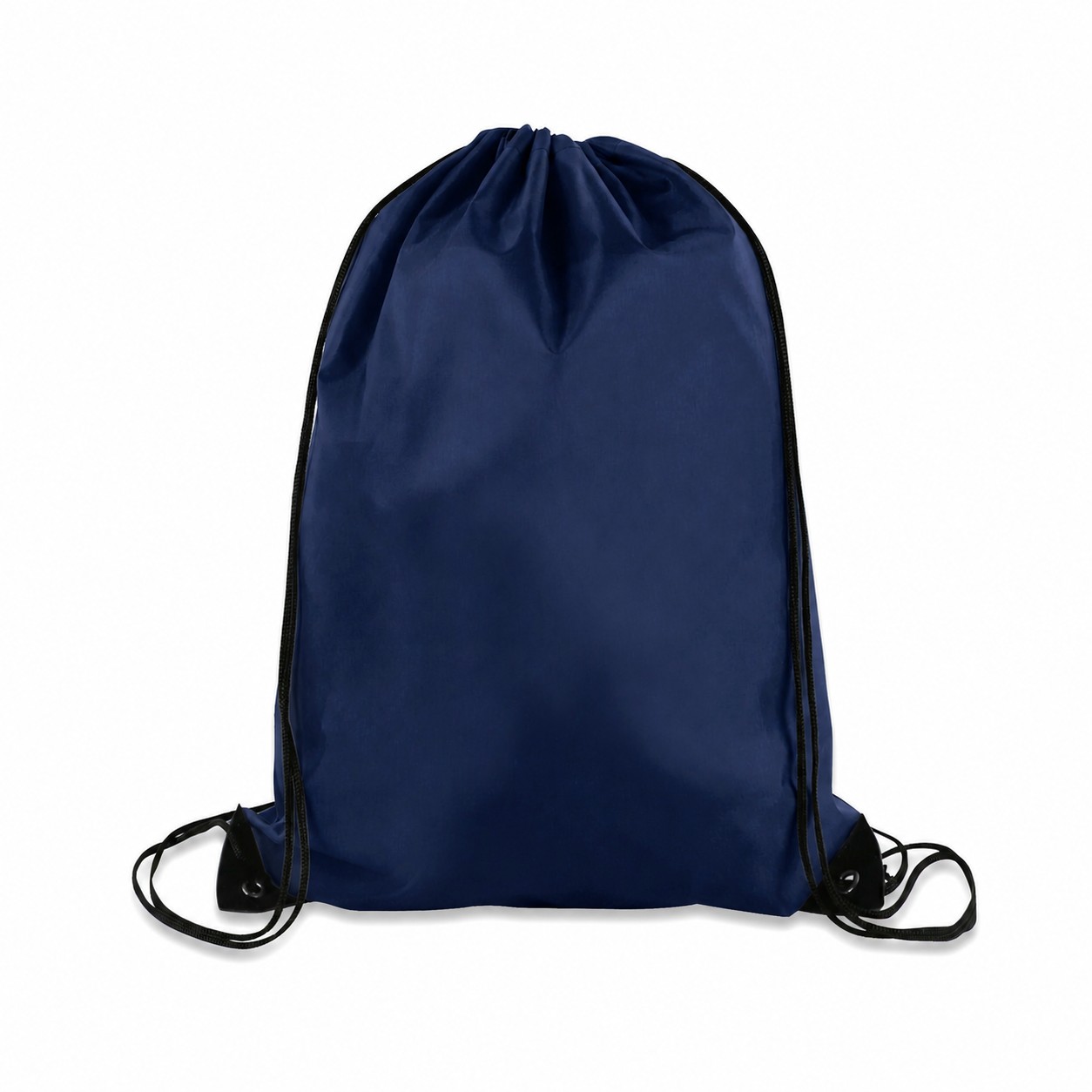 Large 210D Polyester Drawstring Backpack — Navy Blue
