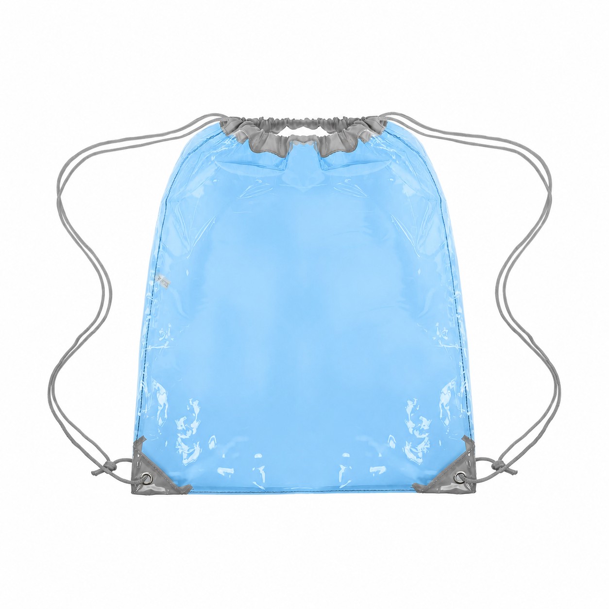 Clear PVC Drawstring Bag — Light Blue