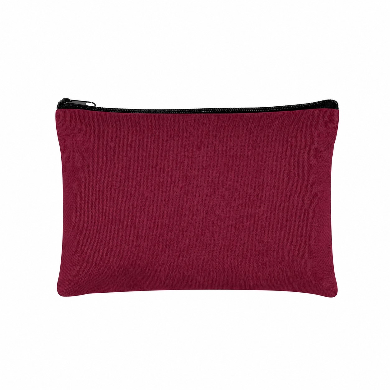 Canvas Zippered Storage Travel Pouch — Burgundy Red