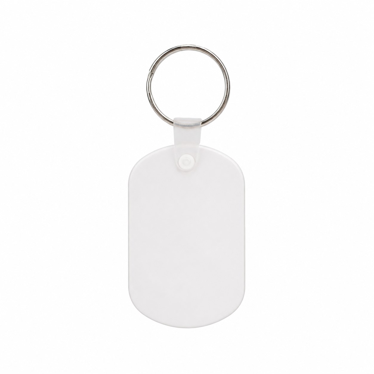 Oval ABS Plastic Key Tag — White