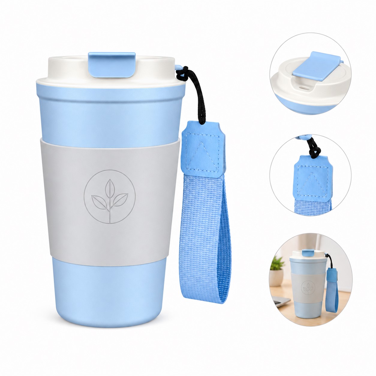 Wrist Strap 12 Oz Insulated Coffee Mug