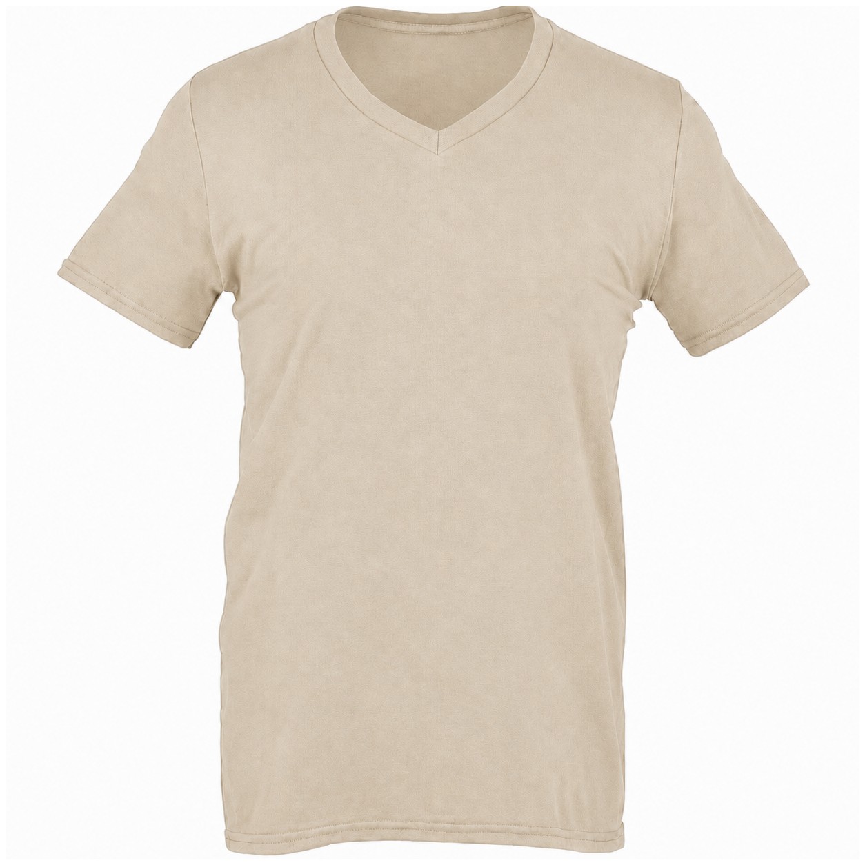 Soft Cotton V Neck T Shirt — Beige