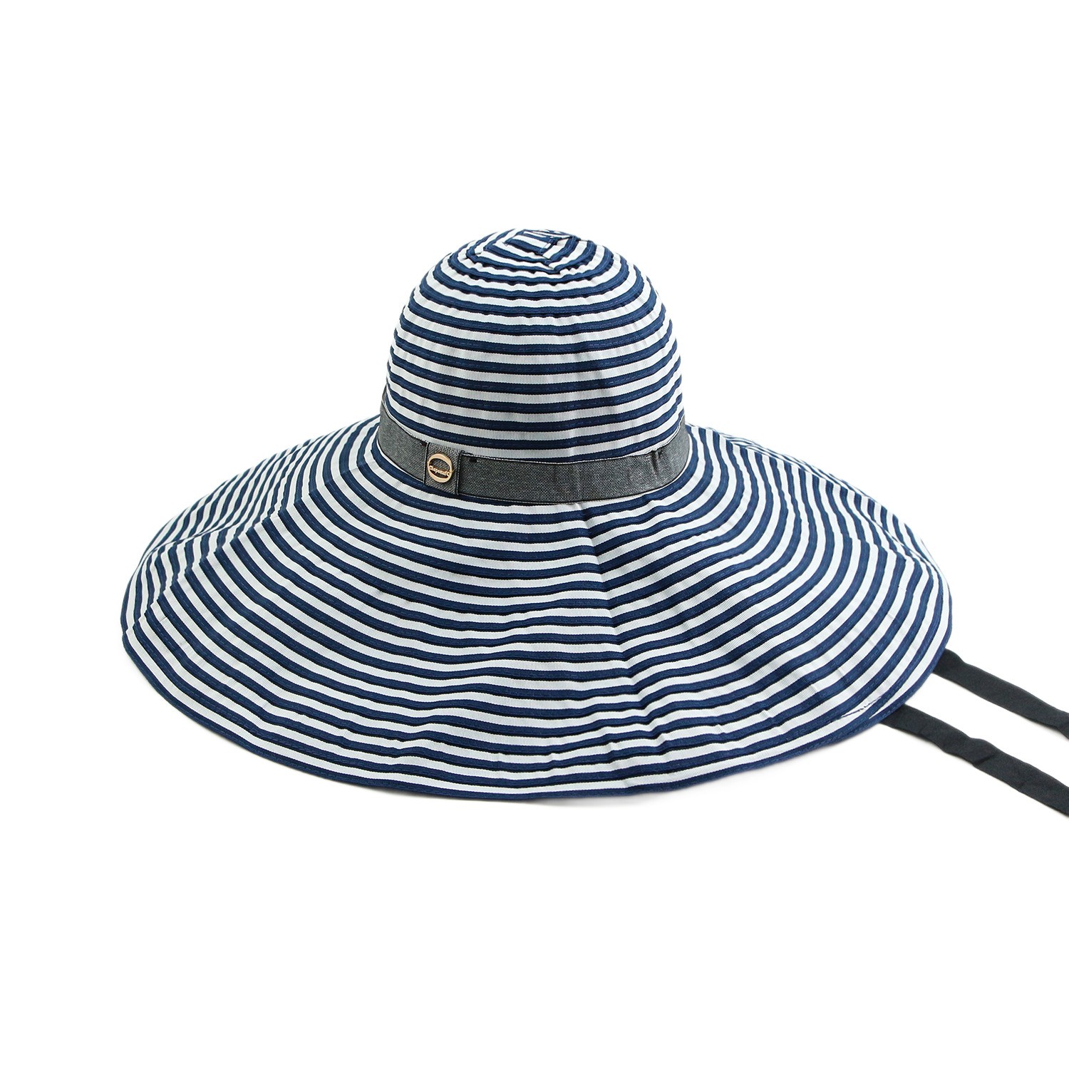Polyester Striped Wide Brim Sun Hat — view 2