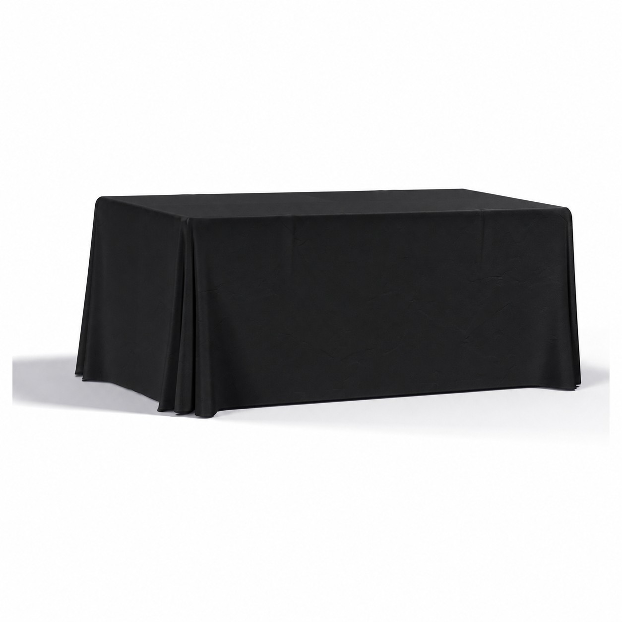Draped 6' Polyester Table Cover — Black