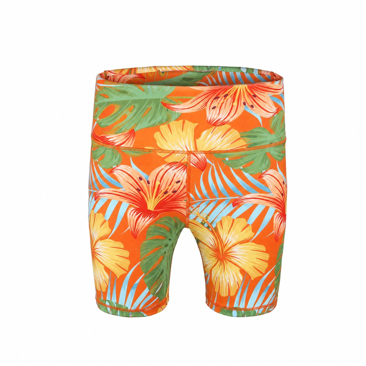 High Waist Yoga Shorts — Orange